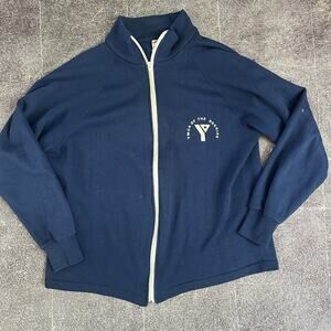 Men's Vintage 70's Sportswear YMCA of The Rockies Blue Zip Up Sweatshirt Sz XL